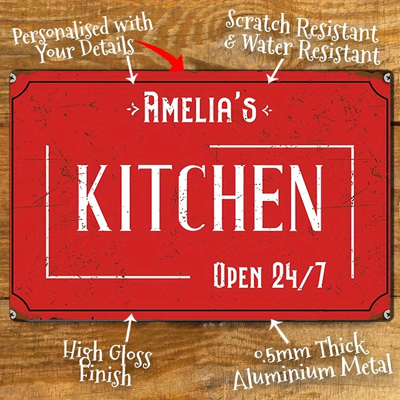 Home Bar Signs - CIFbuy Customizable Kitchen Metal Sign Personalized