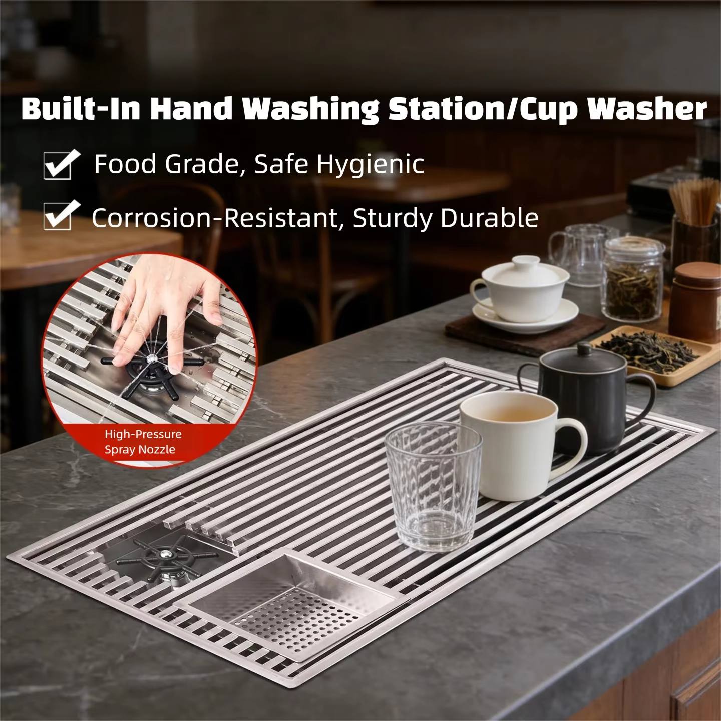 Modern Inset Tea Tray With Dra - огляд і ціна Home Bar And Counter