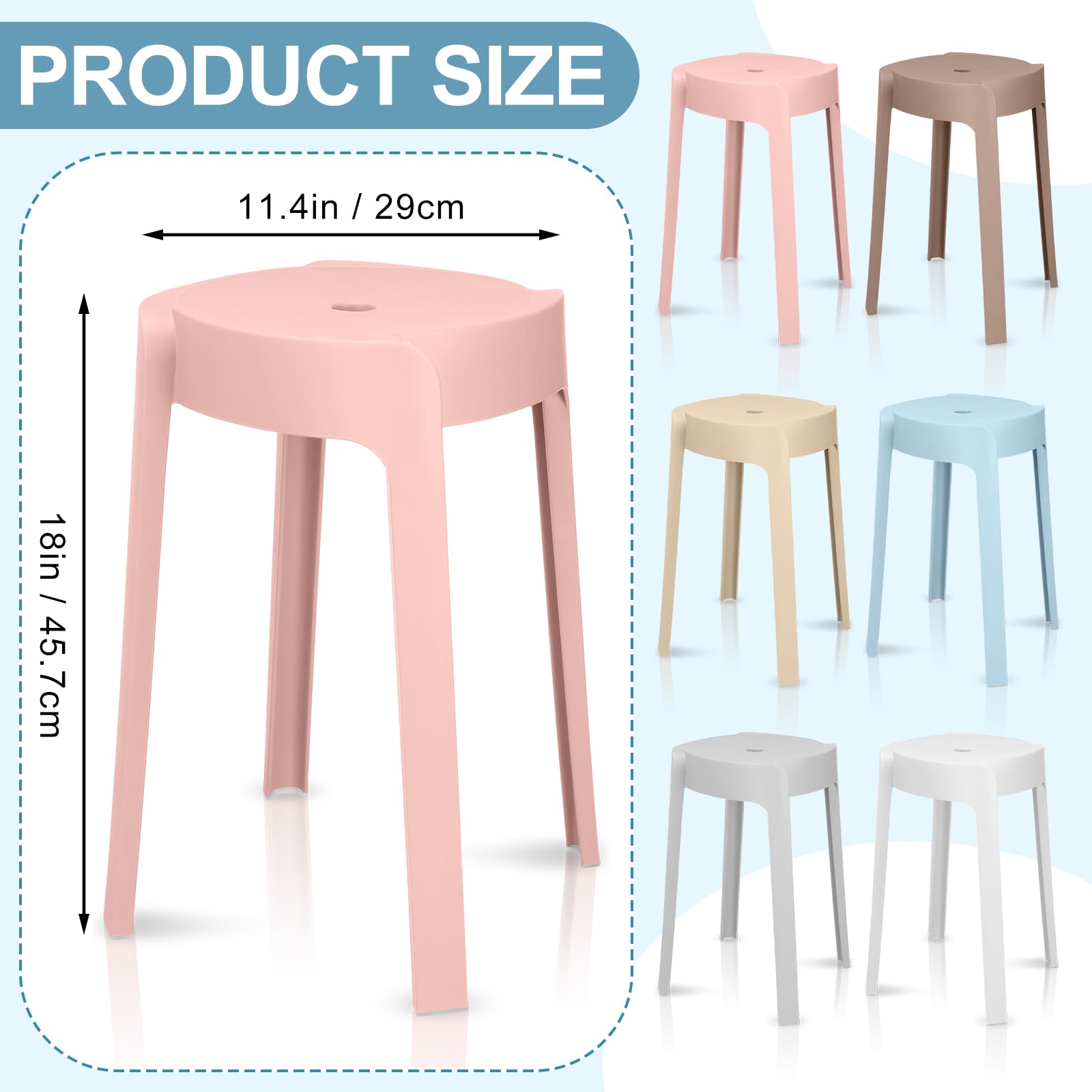 1/6 Pack Plastic Stackable Sto - огляд і ціна Home Bar Seating