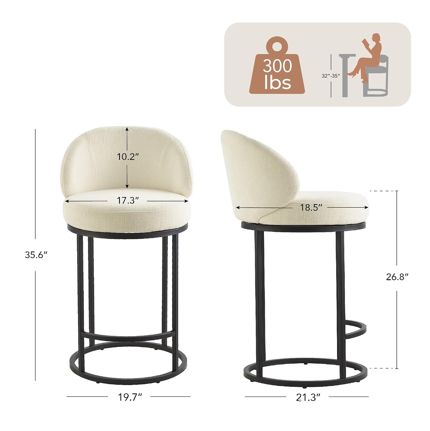 Upholstered Swivel Bar Stools  - огляд і ціна Home Bar Stools