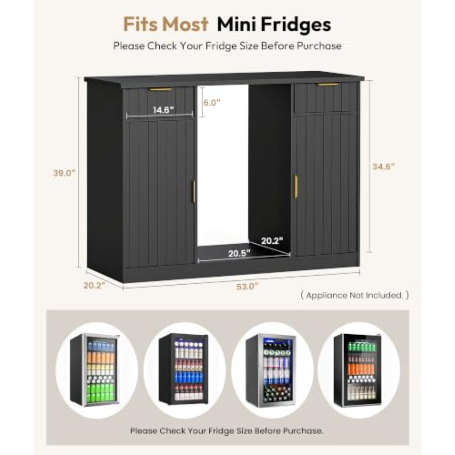 53 Coffee Bar Cabinet with Min - огляд і ціна Home Bar And Fridge