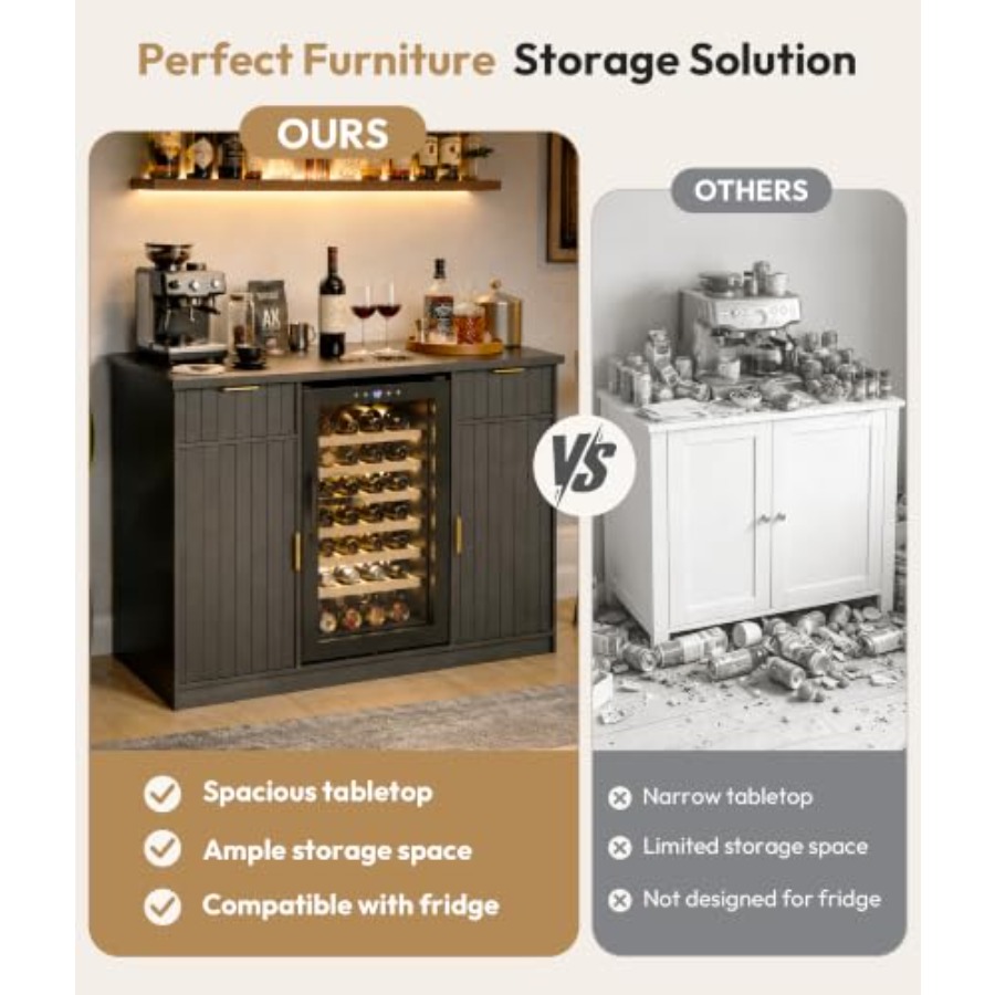 53 Coffee Bar Cabinet with Min - огляд і ціна Home Bar And Fridge