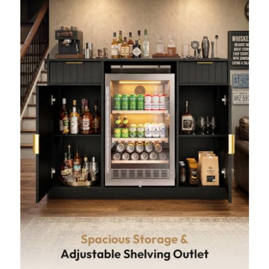 53 Coffee Bar Cabinet with Min - огляд і ціна Home Bar And Fridge