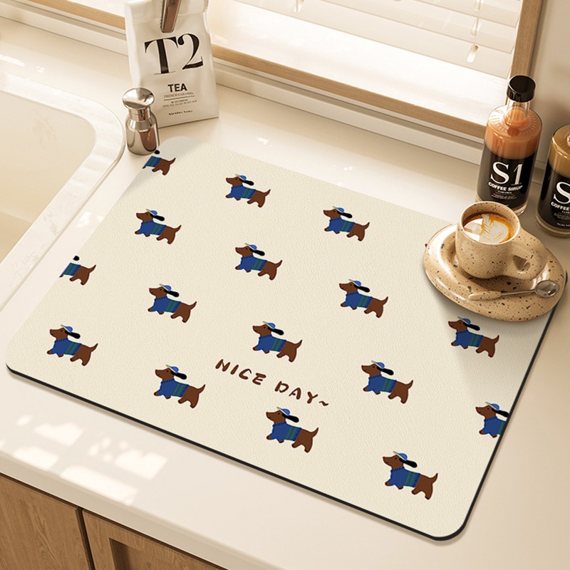 Cartoon Pug Pattern Printed Ki - огляд і ціна Bar Mat Rubber