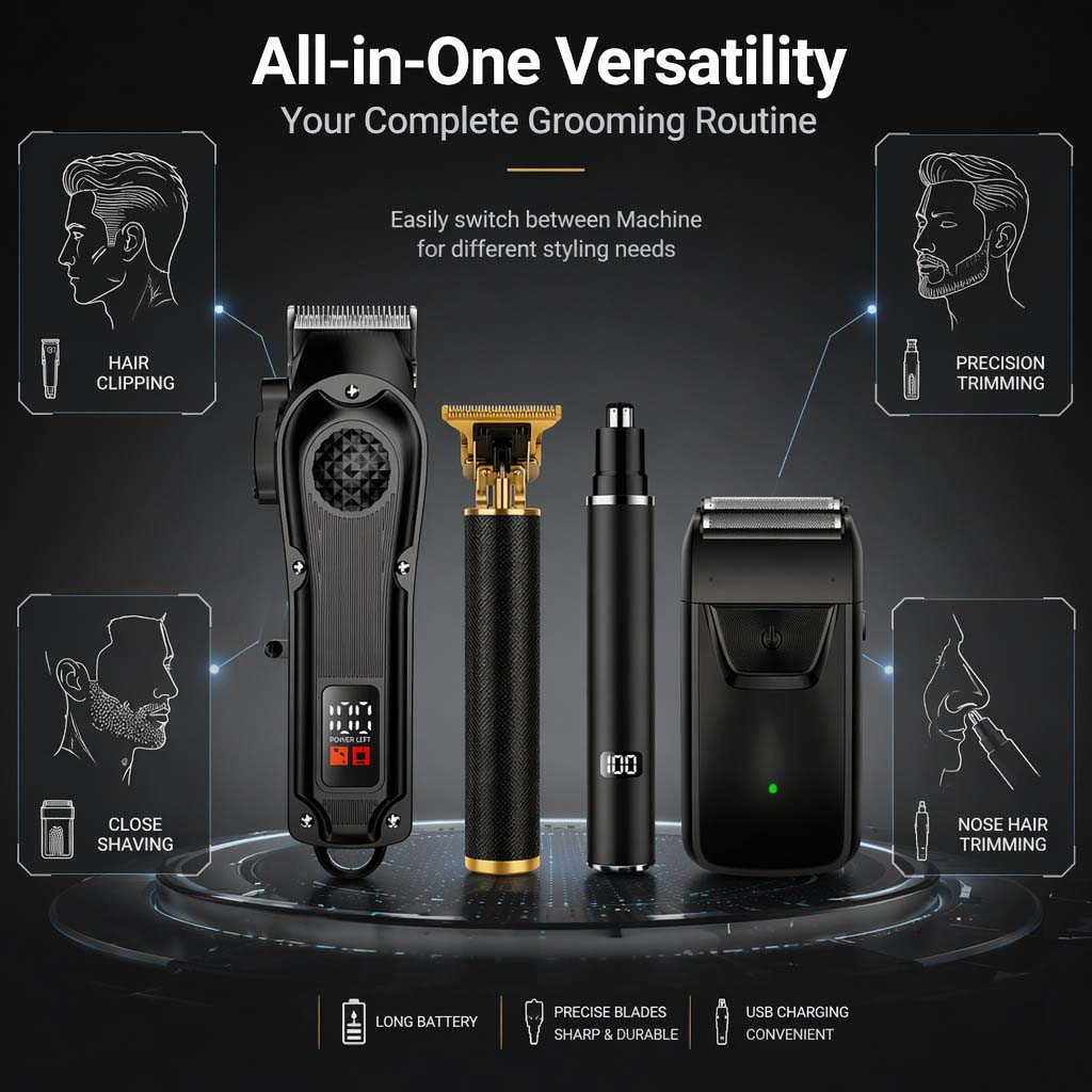 4-in-1 Men's Hair Clipper Set  - огляд і ціна Home Barbershop