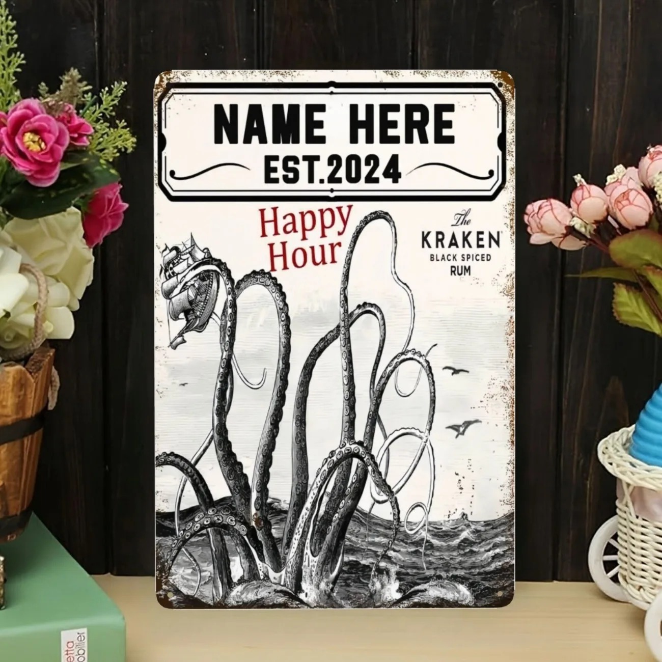 CIFbuy 2D Flat Vintage Kraken  - огляд і ціна Home Bar Signs