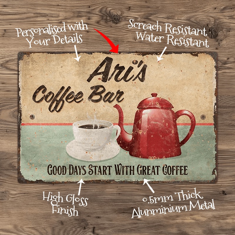 CIFbuy Custom Text Metal Coffe - огляд і ціна Home Bar Signs