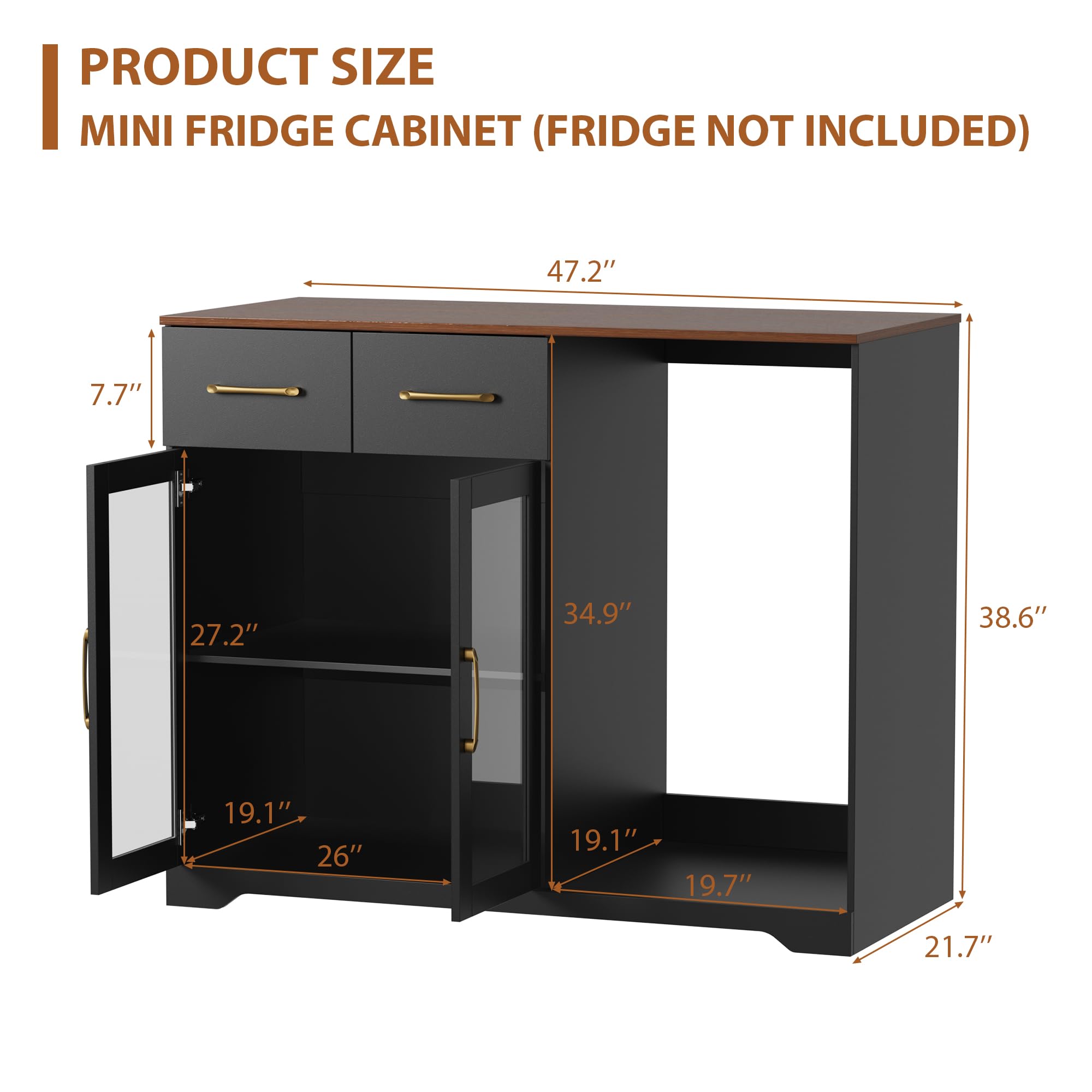 Coffee Bar Cabinet With Mini F - огляд і ціна Home Bar And Fridge