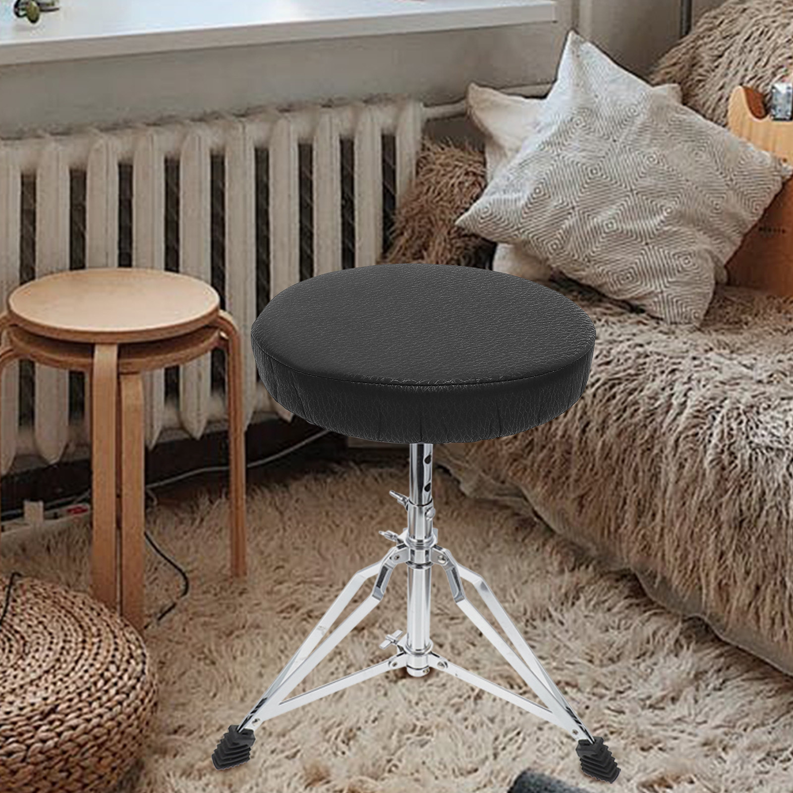 Super Round Stool Cover Black  - огляд і ціна Home Bar Stools