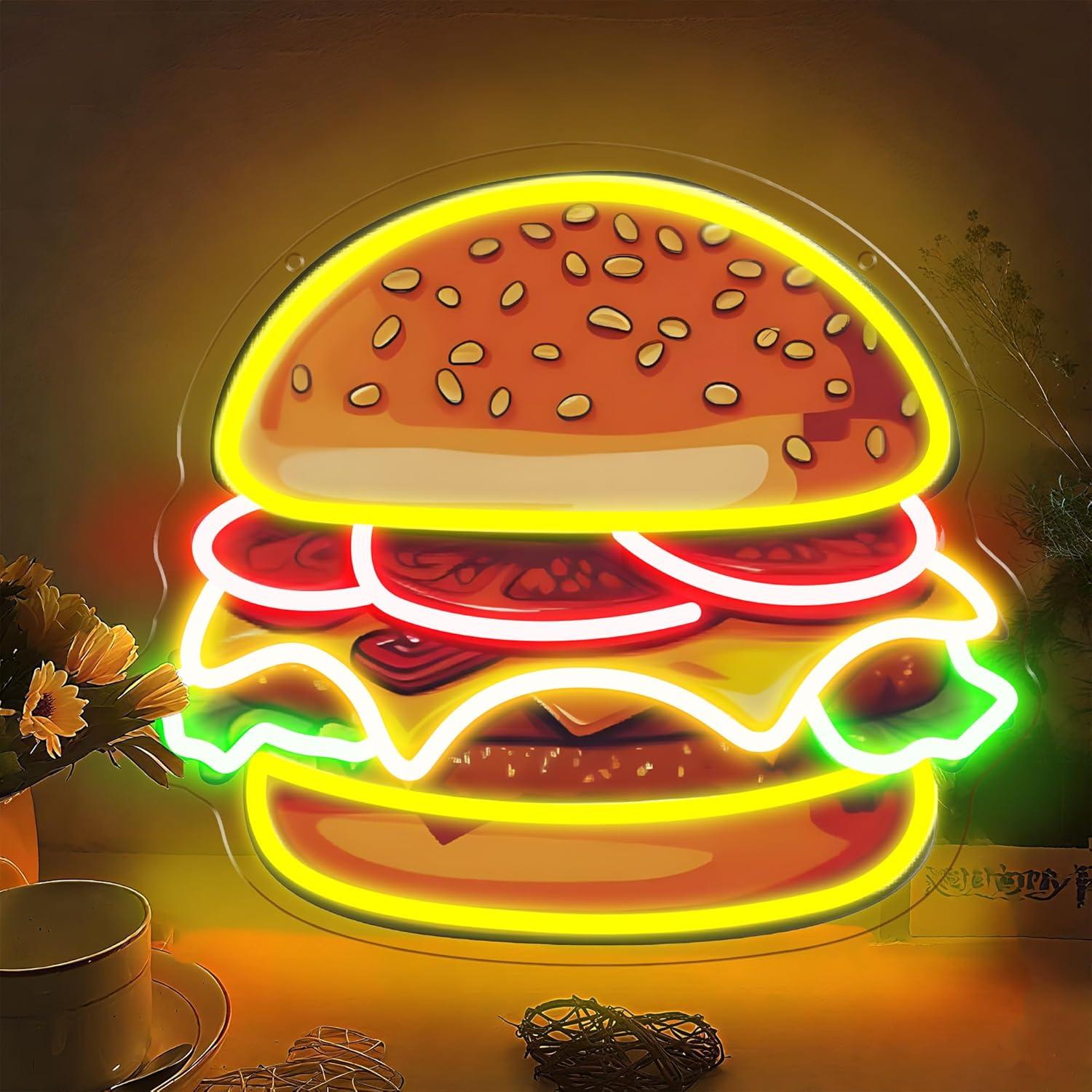 Burger Neon Sign LED Hamburger - огляд і ціна Home Bar Signs