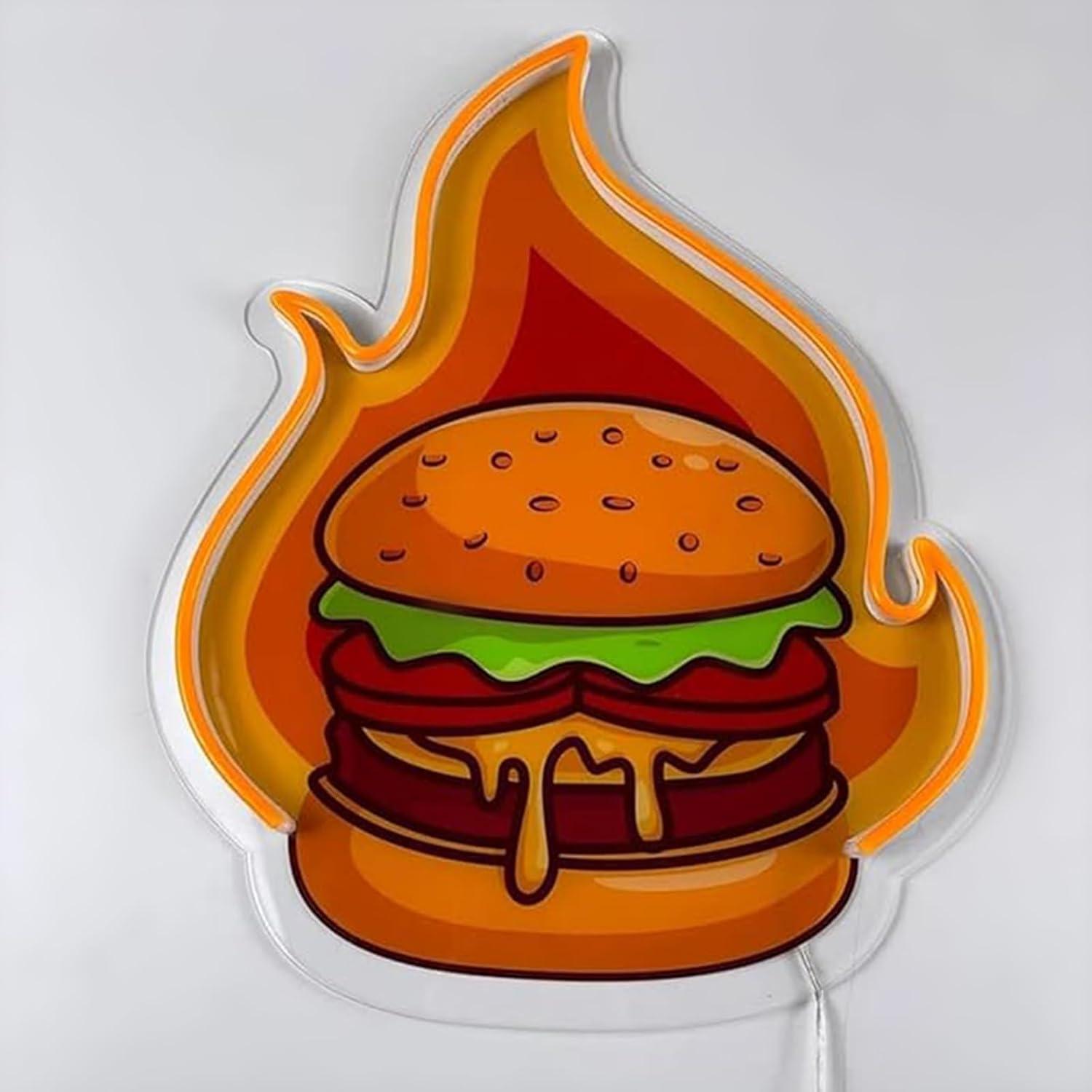 Burger Neon Sign LED Hamburger - огляд і ціна Home Bar Signs