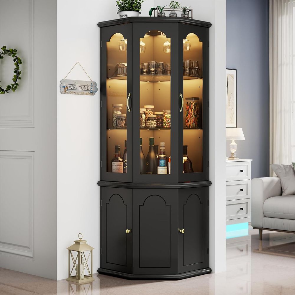Illuminated Bar Cabinet with T - огляд і ціна Home Bar And Cabinet